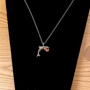 Vintage Dolphin Pendant Necklace